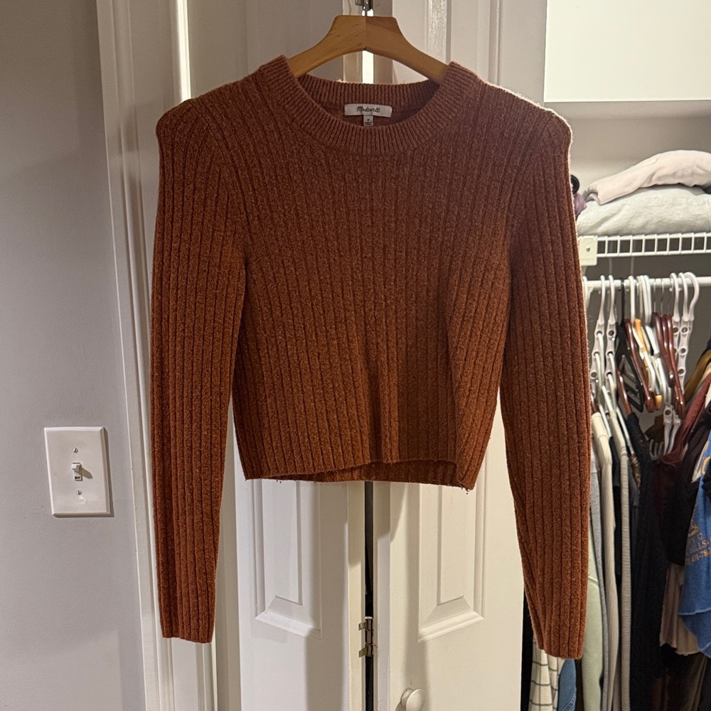 Madewell Rust Ribbed Sweater